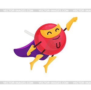 Cartoon vitamin U superhero character, nutrient - vector clip art