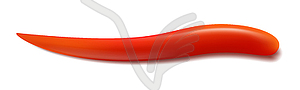 Red ketchup splatter, horizontal stroke - vector image