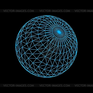 3d futuristic sphere and polygon ball shape - vector clipart