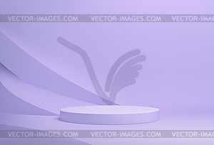 Purple round podium background, product display - vector image