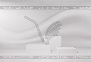 Light grey podium, display stand or platform - vector clipart