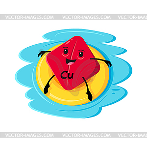 Cartoon copper or cuprum micronutrient character - vector clipart