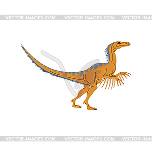 Oviraptor bipedal dinosaur of Cretaceous period - vector clip art