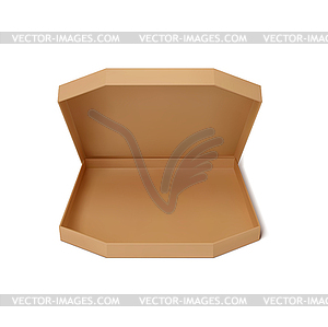 Pizza box, open cardboard package packaging mockup - vector clipart