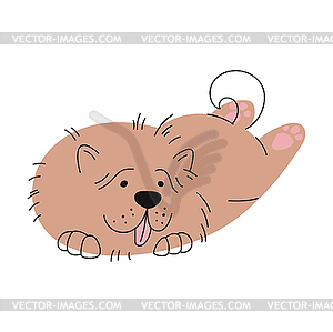 Funny dog doodle, cartoon puppy character design - vector image