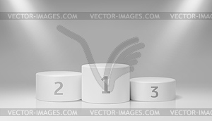 Sport stage podium, winner pedestal background - vector clipart