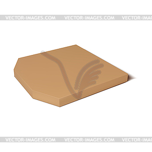 Square cardboard box for pizza delivery, package - vector image