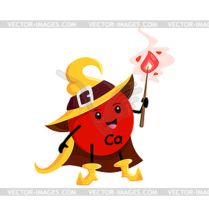 Cartoon Ca mineral micronutrient wizard character - vector clipart