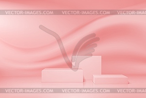 Макет подиума розового или персикового цвета - стоковый векторный клипарт