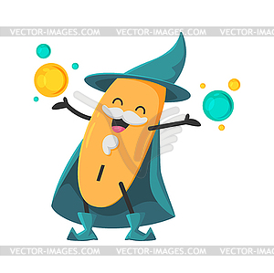 Cartoon iodine wizard micronutrient I - color vector clipart