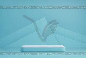 Light blue cosmetics podium, product display stand - vector clip art