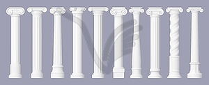 Antique greek marble columns vintage roman pillars - vector clip art