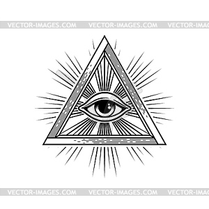 Amulet evil protection magic eye pyramid triangle - vector clipart