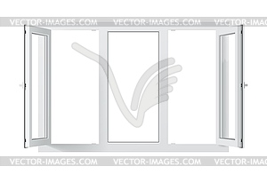 Realistic pvc window with double-glazed glass - vector clip art