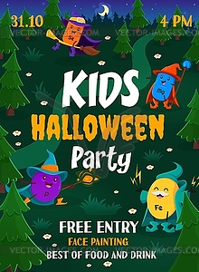 Kids halloween party. Cartoon mineral wizards - stock vector clipart