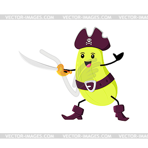 Мультяшный кабачок-овощ, забавный пират и корсар - иллюстрация в векторном формате