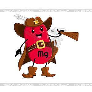 Cartoon wild west magnesium sheriff character - vector clipart