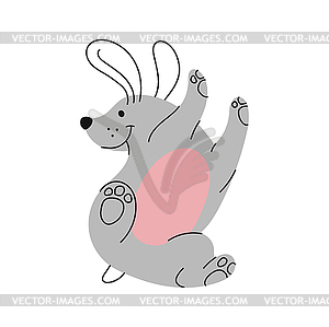 Funny cute puppy, cartoon dog character - vector image