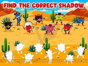 Find correct shadow of cartoon western berries - vector clipart