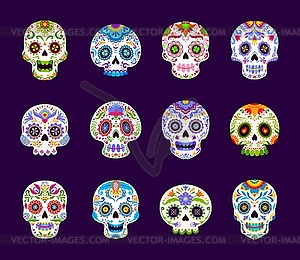 Dia De Los Muertos calavera sugar skulls set - vector clipart / vector image