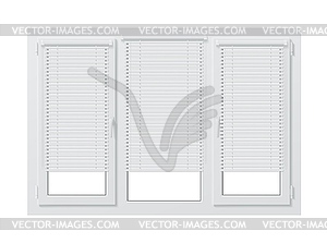 Realistic pvc window, plastic jalousie, glass - vector image