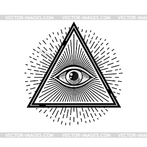 Волшебный глаз в форме треугольника - амулет защиты от зла - клипарт в векторе / векторное изображение
