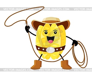 Cartoon tropical carambola or star fruit cowboy - royalty-free vector clipart