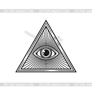 Magic eye in pyramid shape evil protection amulet - vector clipart / vector image