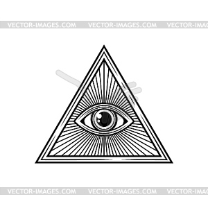 Magic eye in pyramid shape evil protection amulet - vector clipart / vector image