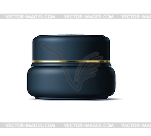 Realistic black cosmetics bottle, tube, container - vector image