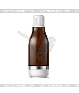 Realistic cosmetics bottle with screw-on lid - vector clipart