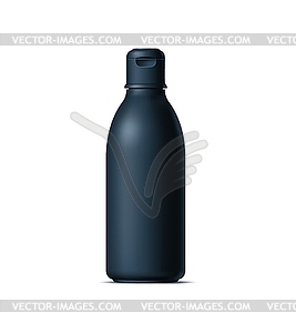 Realistic black cosmetics bottle for lotion, cream - vector clip art