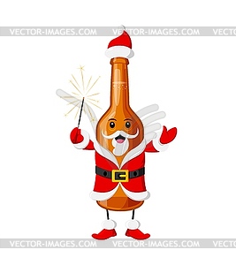 Мультяшный рождественский напиток мескаль с персонажем Санты - векторный графический клипарт