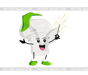 Cartoon champignone mushroom vegetable character - vector image