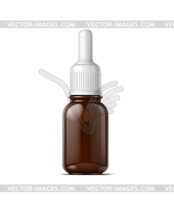 Realistic cosmetics product bottle with pipette - vector image