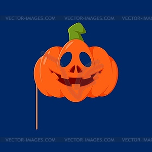 Cartoon Halloween photo booth pumpkin mask - vector clipart