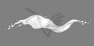 White milk cream or yogurt wave velvety creamy jet - vector image