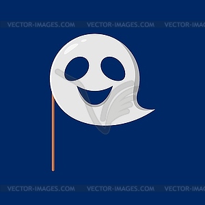 Cartoon Halloween ghost photo booth mask prop - vector image