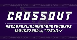 Sport game font, sporty type, alphabet typeface - vector image