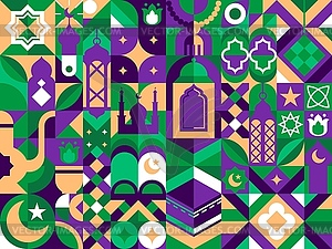 Ramadan kareem islamic geometric mosaic pattern - vector clipart