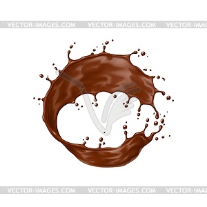 Realistic chocolate yogurt, cream or choco border - color vector clipart