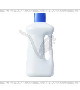 White plastic bottle mockup for cleaning products - vector image