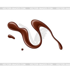 Chocolate sauce or syrup drops of splash and stain - vector clipart