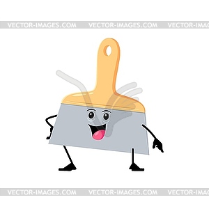 Cartoon funny putty knife building, repair tool - vector image