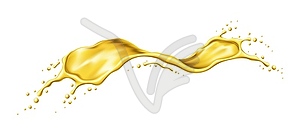 Beer, oil or juice splashes realistic swirl - vector clipart / vector image