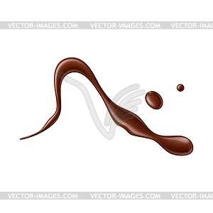 Капля сиропа из шоколадного соуса, брызги, пятно или завихрение - клипарт в векторе / векторное изображение