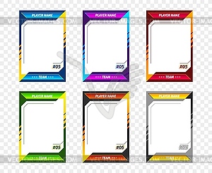 Sport game trading card template - color vector clipart