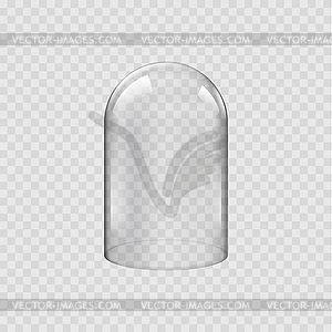 Glass dome, round transparent realistic sphere - royalty-free vector clipart