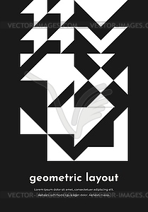 Abstract Bauhaus monochrome geometric pattern - vector clip art