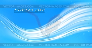 Fresh air flow or cold wind wave with snowflakes - vector clipart